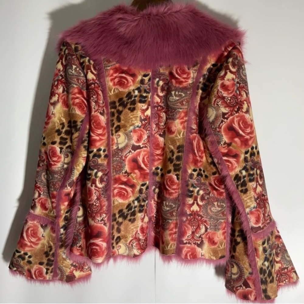 Vintage 90s Pink Faux Fur Women's Jacket - Picture 3 of 4